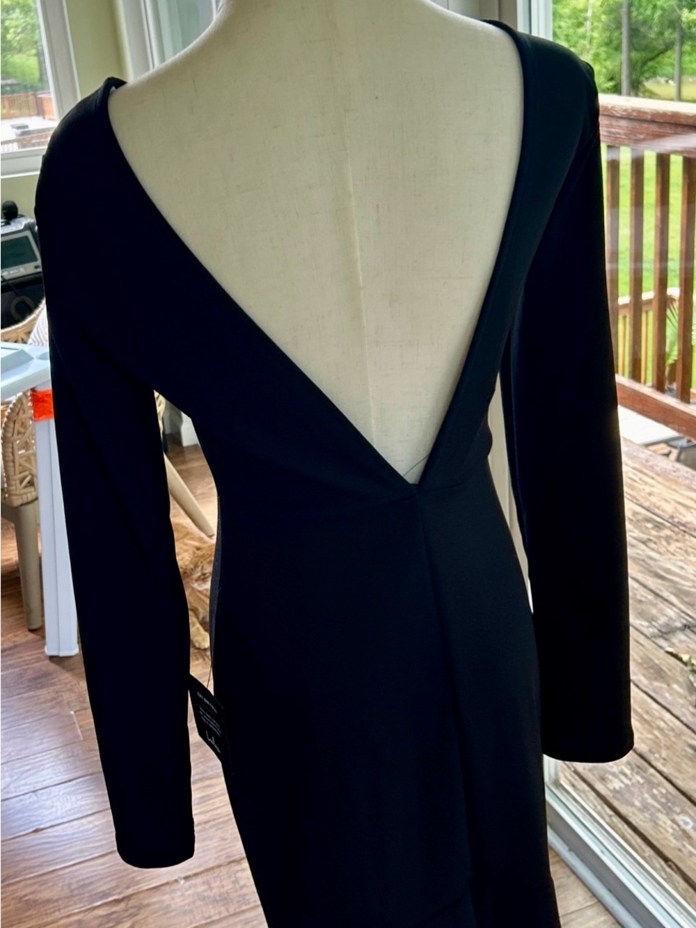 Lulu's Elegant Black Long-Sleeve Maxi Dress Brand New with Tags - Picture 6 of 6